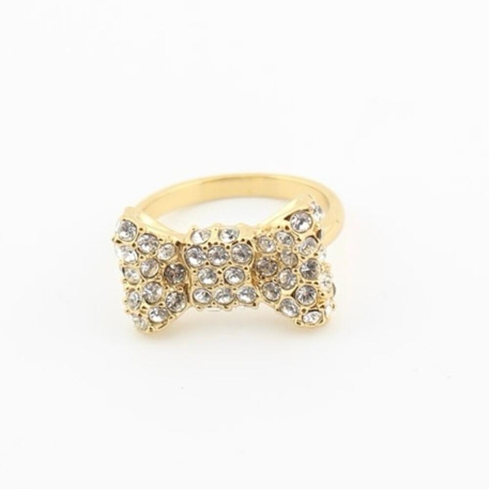 Kate Spade New York Gold Tone Bow Fashion Ring Size 6